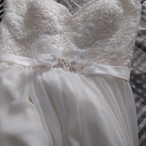 New With Tags - A-Line Strapless Wedding Dress Size 12